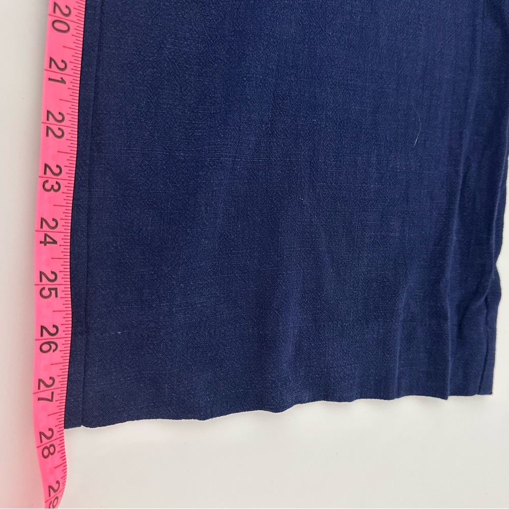 Z Supply NWT Navy High-Rise Wide Leg Pants Linen Blend Large Coastal Chic - Picture 13 of 13